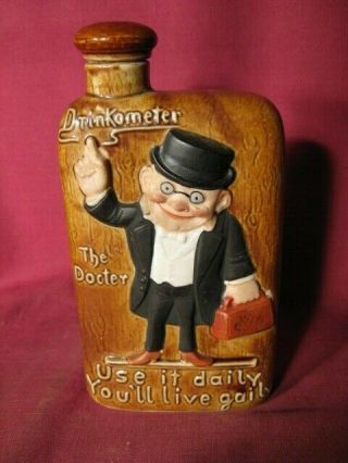 Schafer Vater Figural Flask Bisque Porcelain Doctor Drinkometer Comic Nipper