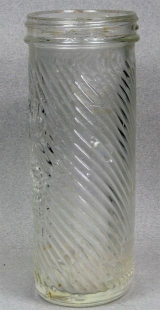 Vintage GLASS ELEPHANT SPIRAL RIBBED JAR JUMBO PEANUT BUTTER 9 - 1/2 Oz 3