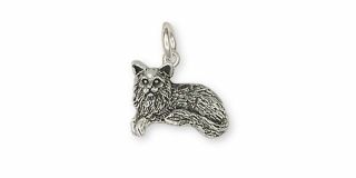 Maine Coon Cat Charm Handmade Sterling Silver Cat Jewelry Mn5 - C