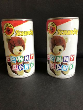 2 Shop Rite Grocery Store Vintage Scrunchy The Bear Penny Bank 1979