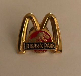 Vintage Jurassic Park Mcdonalds Gold Tone T - Rex Arches Employee Pin