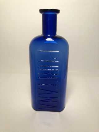 Cobalt Blue Hand Blown Puritana Medicine Bottle
