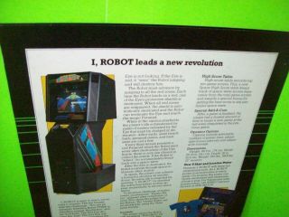 I Robot Arcade FLYER Atari Video Game Promo Sheet 1984 Space Age Art 3