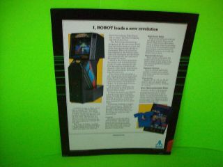 I Robot Arcade FLYER Atari Video Game Promo Sheet 1984 Space Age Art 5