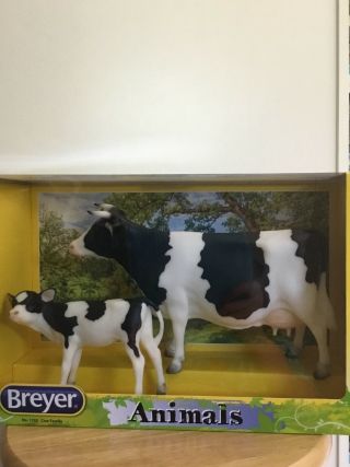 Breyer 1732 Black And White Holstein Cow And Calf Nib