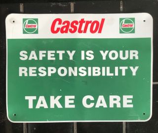 Castrol Motor Oil Vintage Screen Printed Plastic Shop Safety Sign