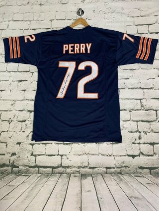 William " Refrigerator " Perry Autographed Pro Style Football Jersey Blue (jsa