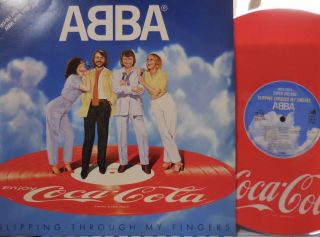 Abba Lp & 45 Red Vinyl Coca - Cola Japanese Slipping Through My Fingers Plus Dvd