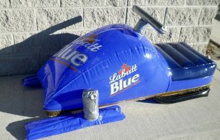 Labatt Blue Beer Inflatable Snowmobile Beer Sign 4 Feet Long Old Stock Rare