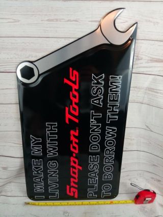 I Make My Living With Snap - On Tools Wrench Metal Sign Black