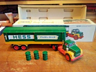 1976 Hess Toy Truck With Barrels And Box Lights Work
