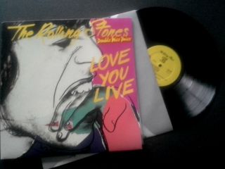 Rare Rolling Stones Love You Live Double Lp Record Sticker Australia Mx219527