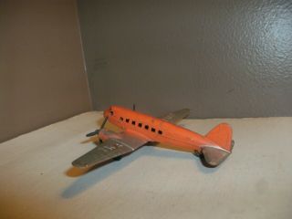 Rare Color Orange & Silver No.  717 Tootsietoy 1937 Dc - 2 Twa Airplane.