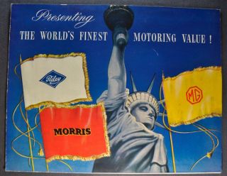 1950 - 1951 Mg Td Riley Morris Sales Brochure Folder