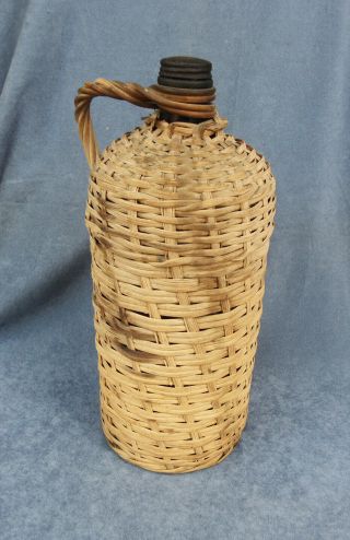 Antique/vintage Wicker Covered Rum Demijohn From P.  R.