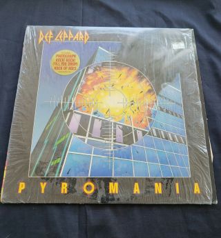 Def Leppard Pyromania Lp Record 1st Press W Hype Sticker Mercury Exmt Vinyl