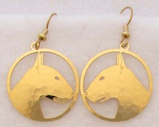 Bull Terrier Jewelry Gold Wire Earrings By Touchstone Dog Designs
