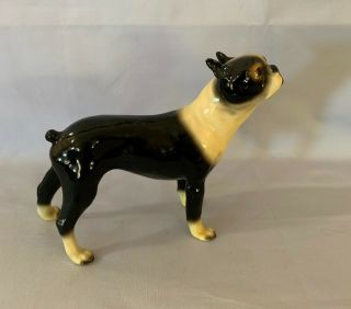 Vintage Mortens Studio Small Boston Terrier Dog Figurine.  Great Cond. ,  W Decal