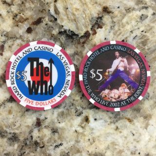 Hard Rock Las Vegas $5 The Who 2002 Casino Chip - Uncirculated/mint