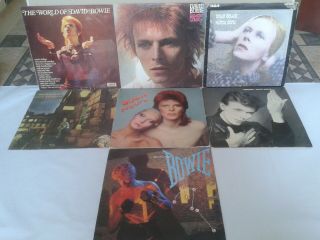 David Bowie Joblot (7) Vinyl Lps,  Space Oddity,  Hunky,  Ziggy,  Pinups,  Heroes,