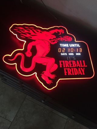 Fireball Whisky Countdown To Friday Led Sign Box It’s Fireball Friday 21”x17”