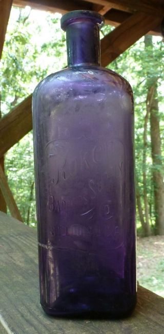 Bulk Barber Supply Bottle - Koken - St.  Louis - Hand Blown - Dark Purple - 1890s