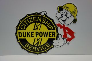 Reddy Kilowatt Duke Power Electric Light Company Die Cut Sign Electrician Gift