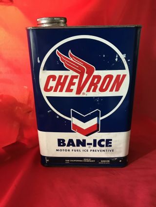 Chevron - Motor Fuel Ice Preventive - Ban Ice - 1 Gal.  - Standard Oil Co.  - Rare