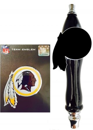 Washington Redskins Football Emblem & Beer Tap Handle For Kegerator Faucet Kit