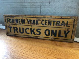 1930’s York Central Railroad Truck Sign Advertising Wood 24”’auto Gas Oil