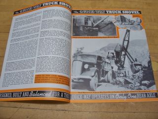 Vintage 1930 ' s Quick Way Truck Shovel Crane Brochure Construction Equipment 2