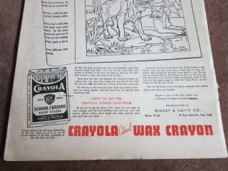 1930s Crayola Crayons Ad vintage advertisement Jungle Club Lion Art 4