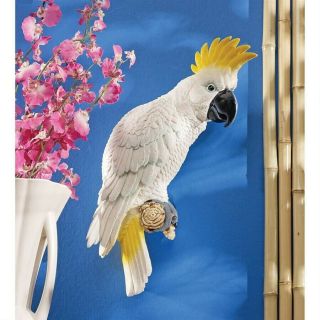 Sulphur - Crested Cockatoo Design Toscano Exclusive Hand Painted Wall Sculpture