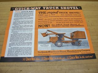 Vintage 1936 Quick Way Truck Shovel Crane Brochure Coleman Truck Equipment 2