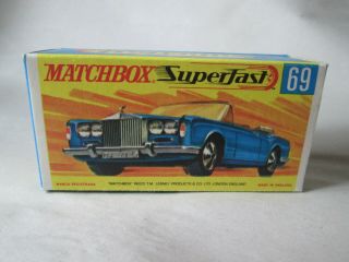 Matchbox Rolls - Royce Silver Shadow Box 69 England (superfast Box)