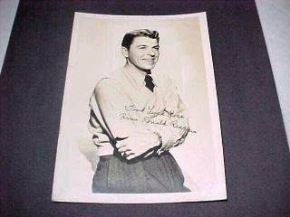 Ronald Reagan 1940’s Signed 5x7 B&w Photo Inscribed Good Luck Rose