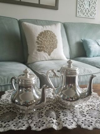 Broggi Italy Ambasciata Silver Plated Set Of 2 Tea Pots