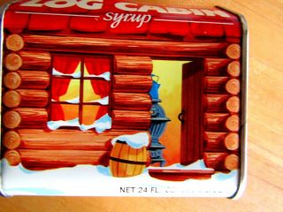 1887 - 1987 100 YEAR COMMEMORATIVE LOG CABIN SYRUP TIN FACTORY FULL RARE 6