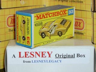 Matchbox Lesney 33c Lamborghini Miura P400 Yellow Type F Empty Box Only