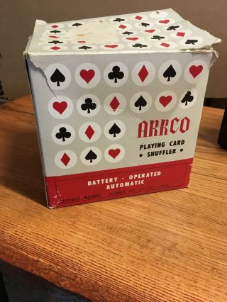Vintage Arrco Playing Card Shuffler Automatic Black And Gold Saints NFL 5