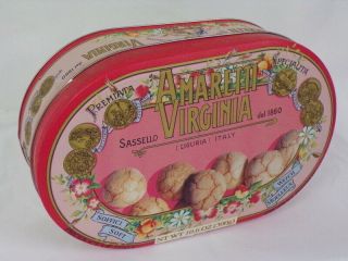 2000 Amaretti Virginia Vintage Italian Cookie Container Pink