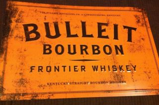 Rare Bulleit Frontier Kentucky Bourbon American Whiskey Bar Pub Tavern Tin Sign