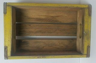 Coca Cola Vintage 1967 Yellow Wooden Crate Carrier Box Coke Bottles PERRY FLA. 7