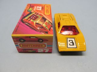 Matchbox Superfast 27B Lamborghini Countach Yellow / Red Windows/ Silver Int 6