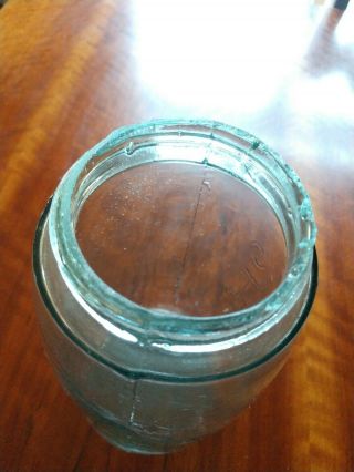 RARE Error (Nov 80) Early Ground Lip Ball Mason ' s Patent 1858 Fruit Jar 2