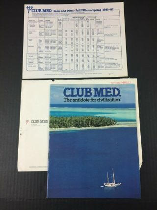 Vintage 1982 Club Med Resort Brochure Guide Cancun Paradise Island Haiti Bahamas
