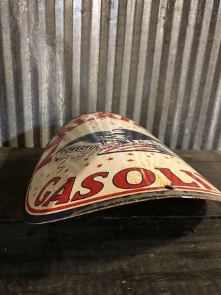 Antique American Porcelain Sign Visible Gas Pump Shell Gulf Station Curved Wayne