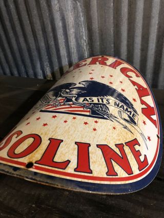 Antique American Porcelain Sign Visible Gas Pump Shell Gulf Station Curved Wayne 3