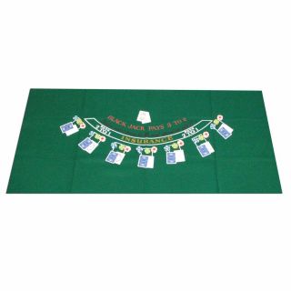 Blackjack Layout 36x 72 Table Top Green Mat Portable Felt Cover Poker Hold 