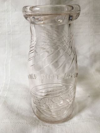 Vintage Half Pint Milk Bottle Meadow Dairies Leaksville North Carolina
